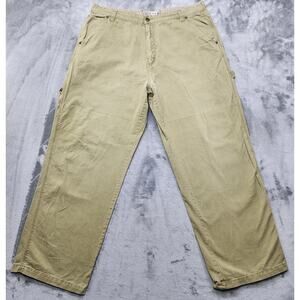 Vintage Y2K Plugg Pants Men 38/32 Tan Khaki Cargo Carpenter Baggy Skater Hip Hop